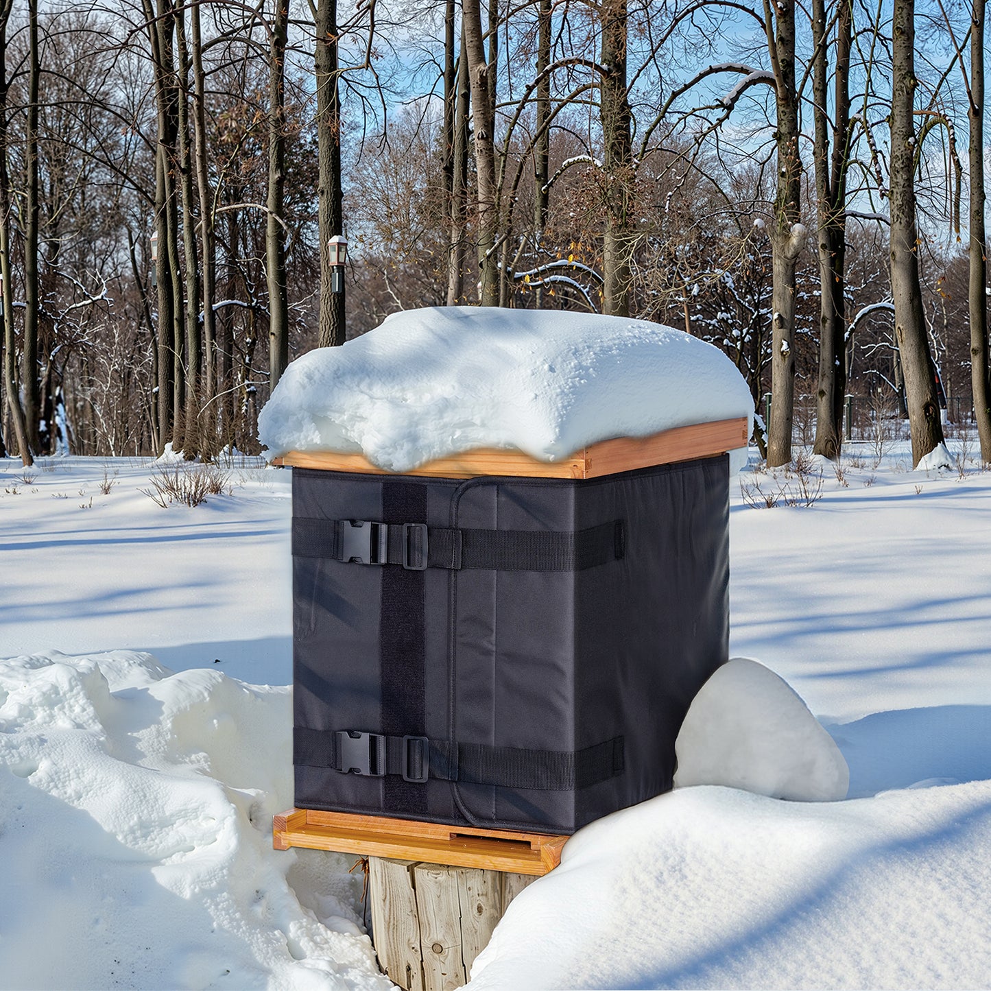 MayBee Hives 2 Pack Winter Insulated Beehive Wrap, 600D Oxford Cloth Adjustable Bee Hive Wrap for 10 And 8 Frame Beehives, Fits 2 Deep Hive Boxes, Wrap Around Care for Beekeepers