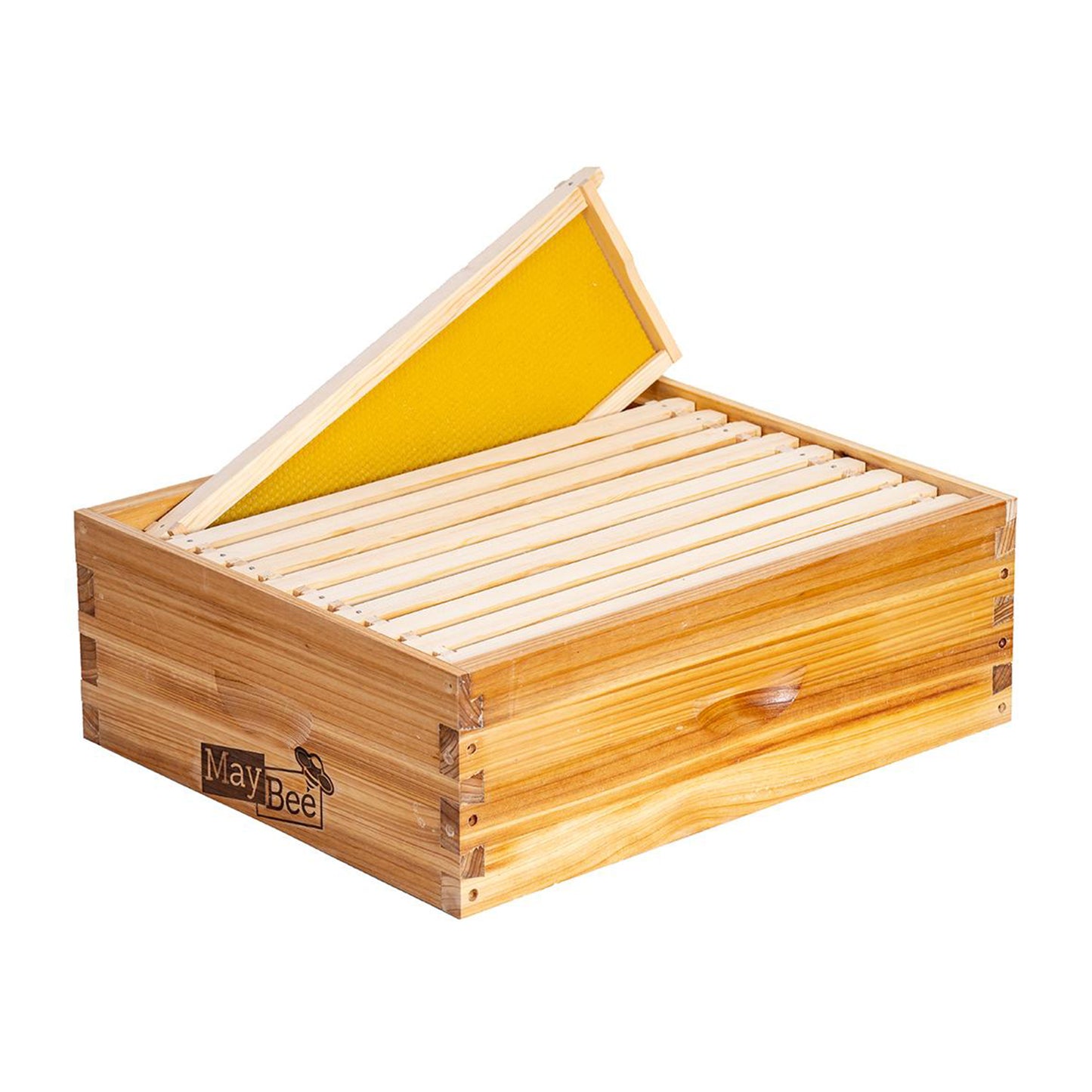 MayBee Hives Assembled 10 Frame Medium Super Bee Box Wax Coated Bee Hives Includes Bee Hive Wooden Frames , Waxed Foundations