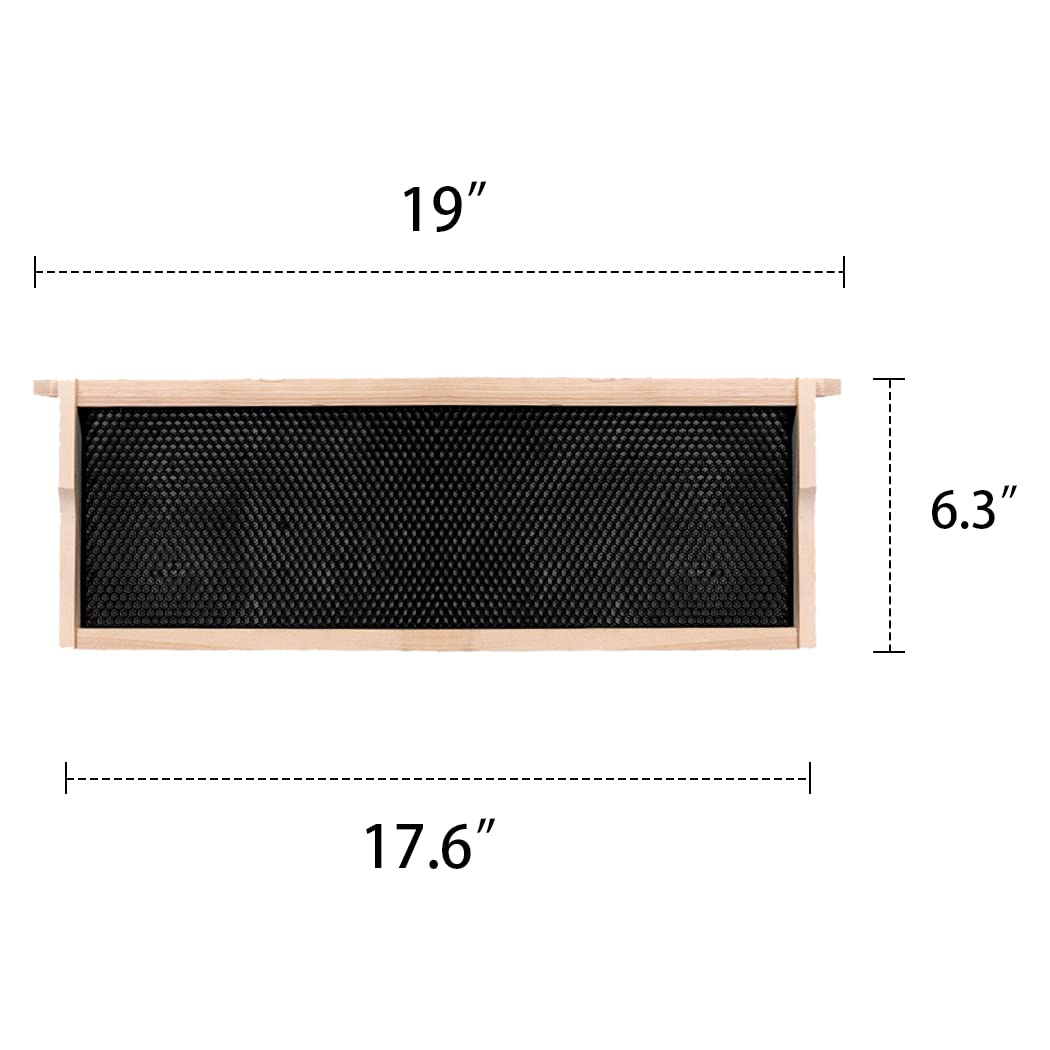 10 Pack Medium Super Beehive Frames and Foundations dimension