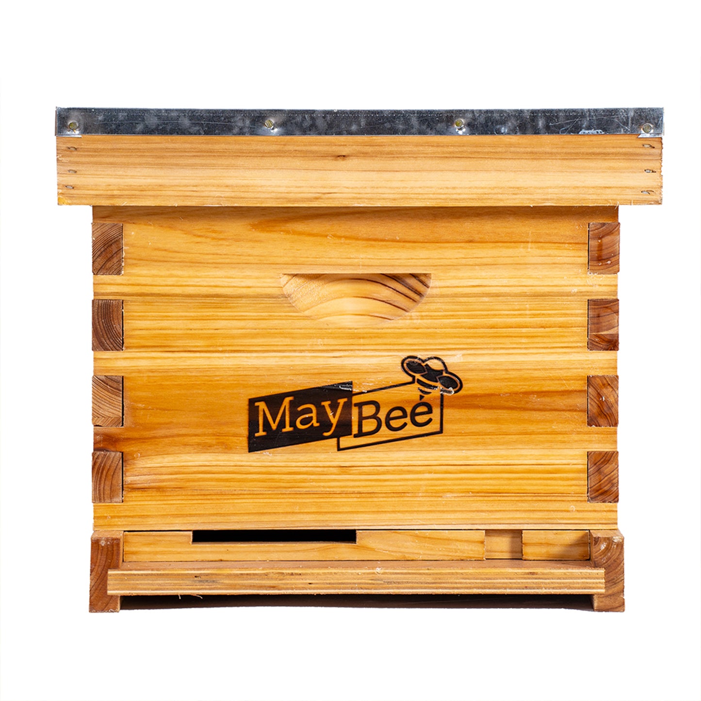 MayBee Hives Beeswax Coated 10 Frame Deep Langstroth Beehive Includes 1 Deep Brood Box with Black Plastic Foundation