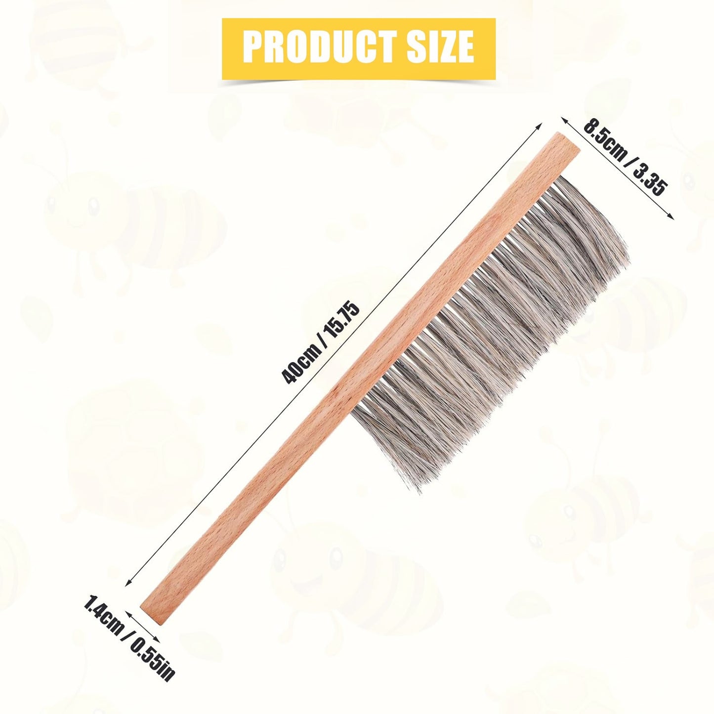 MayBee Hives Beekeeping Brush for Beekeepers, Soft Bristles Cleaning Brush with Ergonomic Wooden Handle - Gentle Cleaning Tool for Durable Use, Bee Hive Supplies Beekeeping Equipment for Bee Keepers