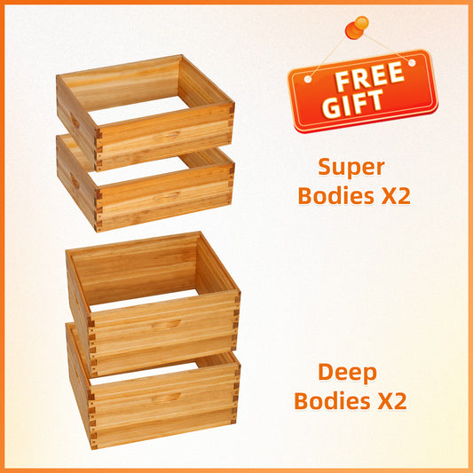 MayBee Hives Beekeeping Accessories Kit — Beeswax-Coated 10-Frame Langstroth Hive Kit including Outer Cover, Inner Cover, and Bottom Board.