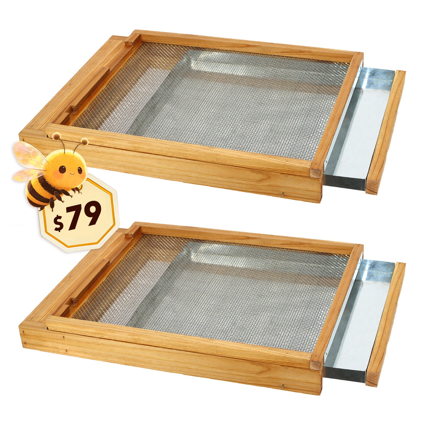 MayBee Hives Screened Bottom Board with Entrance Reducer, 100% Beeswax Coating, Premium Cedar Wood ,Perfect for Langstroth Hive 10 Frame