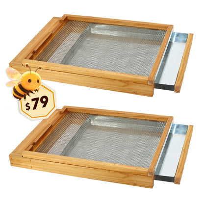 MayBee Hives Screened Bottom Board with Entrance Reducer, 100% Beeswax Coating, Premium Cedar Wood ,Perfect for Langstroth Hive 10 Frame