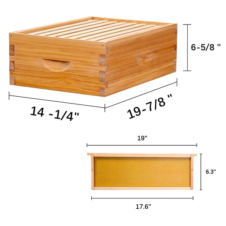 MayBee Hives Unassemble 8 Frame Medium Super Bee Box Wax Coated Bee Hi ...