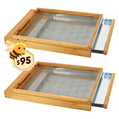 MayBee Hives Screened Bottom Board with Entrance Reducer, 100% Beeswax Coating, Premium Cedar Wood ,Perfect for Langstroth Hive 10 Frame