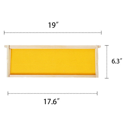 MayBee Hives 10 Pack Super Beehive Frames and Foundations,100% Beeswax Coated Food Grade Foundation Sheets
