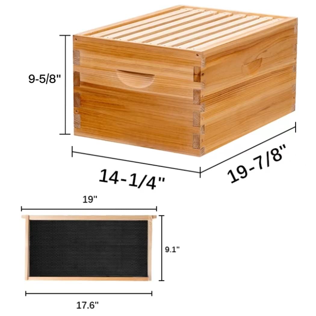 Boive Box MayBee Hives Unassembled 8 Frame Beehive Box Deep Brood Box Dipped in ...